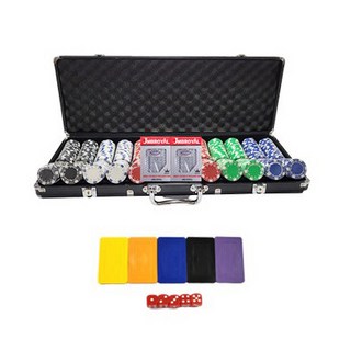 Dasa Mall 骰子籌碼賭場籌碼盒 + 方形籌碼 500p 套裝, 黑色（盒），隨機發貨（方片）