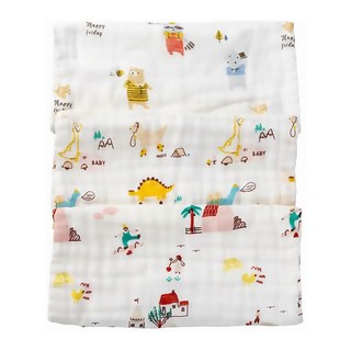 ilody 六層紗布嬰兒方巾 3入 柔棉觸感 凹凸設計, 奇妙空間 白色, 1組