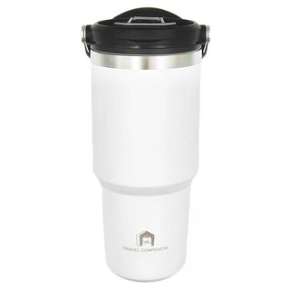 7822生活選物 旅伴手提保溫杯 304不鏽鋼保溫杯, 月光白, 750ml, 1個