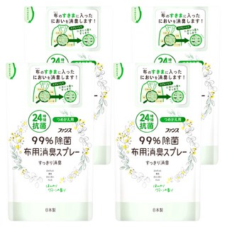 第一石鹼 FUNS布用消臭噴霧 補充包 清新綠香, 4包, 320ml
