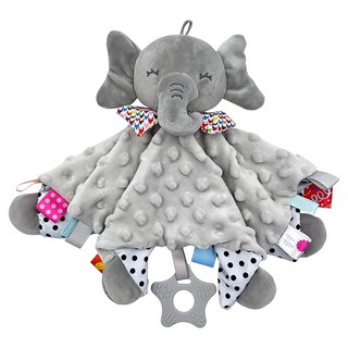OhBabyLaugh 動物玩偶安撫巾, 6. 灰色大象, 1個