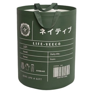 德利生活 超大日系環保尼龍髒衣籃, 綠色, 1個