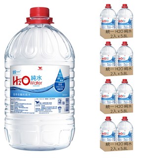 統一 H2O 純水, 5.8L, 8桶