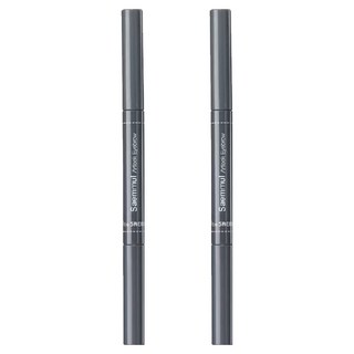 THe SaeM 得鮮 自然柔順持色眉筆 眉筆+眉刷 獨特三角狀筆芯, 03 灰棕色, 2支