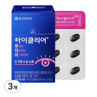 아이클리어 루테인지아잔틴 아스타잔틴, 3개, 30정