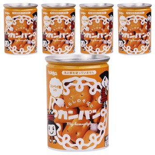 hokka 北陸製菓 備食口糧罐 餅乾 小麥粉 砂糖 酥油, 110g, 5罐