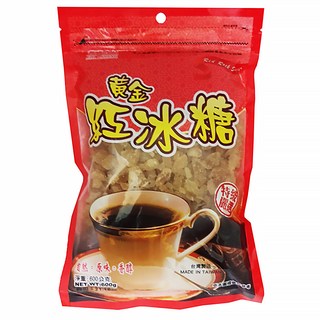 耆盛食品 黃金紅冰糖，原味香醇，適用調製咖啡及飲料和糖湯，烹調和滷製肉品, 600g, 1包
