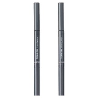 THe SaeM 得鮮 自然柔順持色眉筆 眉刷二合一 三角形筆芯 柔軟質地, 04 黑灰色, 2支