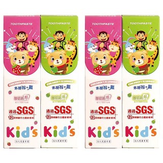 T.KI 白人兒童木醣醇牙膏 蘋果草莓口味, 130g, 2組