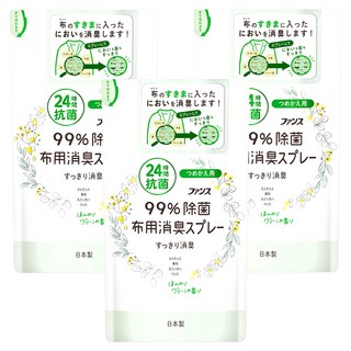 第一石鹼 FUNS布用消臭噴霧 補充包 清新綠香, 3包, 320ml