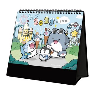 CCHING 青青文具 2025年 25K 三角桌曆, 鯊西米, 1本