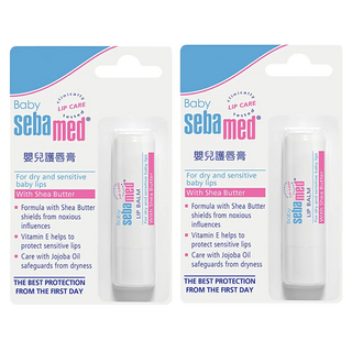 sebamed 施巴嬰兒護唇膏, 含乳木果油，適用於乾燥和敏感的嬰兒嘴唇, 4.8g, 2支