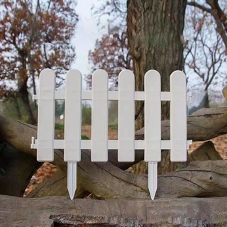 Life Sweet 簡約白色庭園花圃圍欄 組裝式柵欄 03 插入式 30cm 2入, 單一顏色