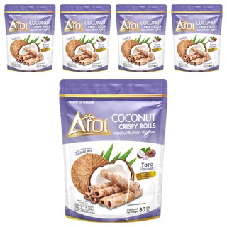 AROI 椰子脆捲 芋頭口味, 5包, 80g