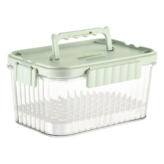 SHCJ 生活采家 自帶冰磚 密封瀝水保鮮盒, 1 個容器 + 1 個蓋子, 1個