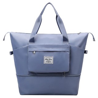 bebehome 超大容量多功能乾濕分離可折疊防水旅行收納包, 藍色, 42 x 21 x 27cm