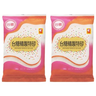 台糖 精製特砂 500g (台灣蔗糖 細緻 易溶 烘焙), 2包