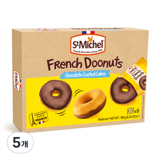 聖米歇爾巧克力塗層甜甜圈 6p, 180g, 5個