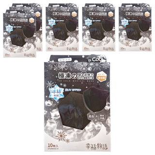 明基健康生活 幸福物語 極凍3D涼感力成人醫療口罩 XL, 經典黑, 10片, 6盒