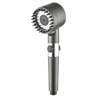 小麥購物 增壓按摩蓮蓬頭, G380, 3個, 黑色 + 銀色