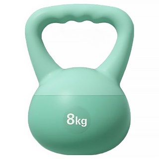 FOSO 壺鈴小啞鈴 居家健身重訓器材 舒適握把安全穩固, 綠色, 8kg, 1個