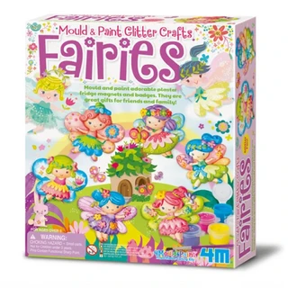 4M 彩繪創作 套裝 模具和油漆閃光工藝品 冰箱磁鐵和徽章, 彩繪仙子, 1個