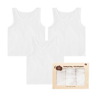 점핑칙피 유아동 여아 무형광 순면 기본 런닝 3매입세트