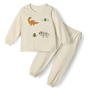 unifriend 兒童森林恐龍有機棉單面九分家居服上下套裝