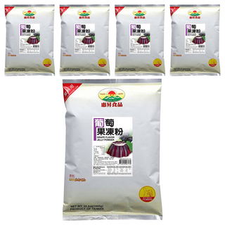 FAIRSEN 惠昇食品 葡萄口味果凍粉, 1kg, 純素可用, 不含防腐劑, 5包