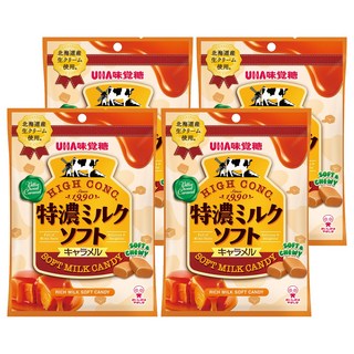 UHA味覺糖 特濃牛奶軟糖 焦糖口味 北海道牛乳 濃郁奶香 Q彈口感, 70g, 4包