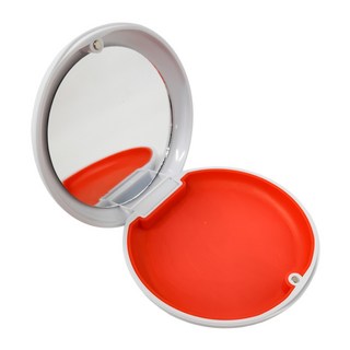 磁吸款 隱形牙套盒/維持器收納盒/攜帶牙套盒/假牙盒/隱適美專用盒 有鏡子, 1個, 白色