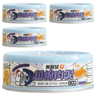ParkCat 貓樂園 無敵罐超棉肉泥主食貓罐, 80g, 4個, 鮮燉雞 + 鮮撈活鱸魚