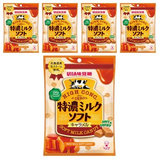 UHA味覺糖 特濃軟糖 焦糖味 70g/包 北海道牛乳 濃郁奶香 Q彈口感 獨立包裝, 70g, 5包