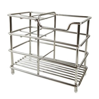 四格不鏽鋼牙刷架, 1個, 銀色