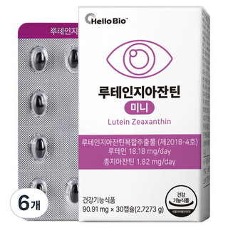 헬로바이오 루테인 지아잔틴 미니 2.7273g, 30정, 6개