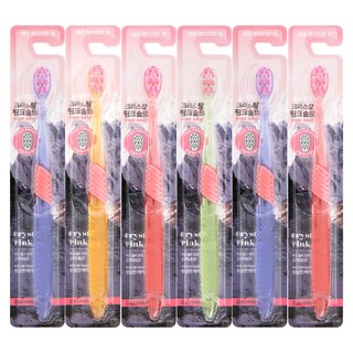 2080 粉紅鹽牙刷 顏色隨機, 6支, 1組