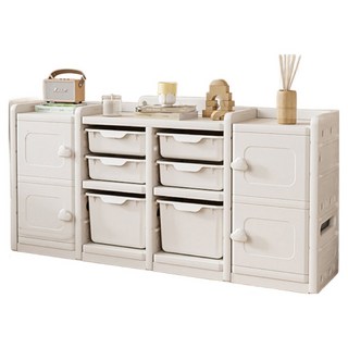 lilikoko 哩哩摳摳 B2 號收納櫃 組合四, 3層, 玉蓮白