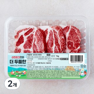선진포크한돈 더 두툼한 목심 로스 1등급이상 (냉장), 2개, 1kg