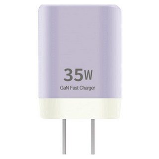 35W PD+QC GaN氮化鎵 極速摺疊充電器 USB-A+Type-C, IC-6, 紫色, 1個