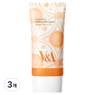 V&A Beauty 保濕物理性防曬霜 SPF50+ PA++++, 50ml, 3個
