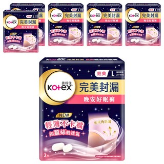 Kotex 靠得住 晚安好眠褲 褲型衛生棉, L(腰圍28~40吋), 2件, 6包