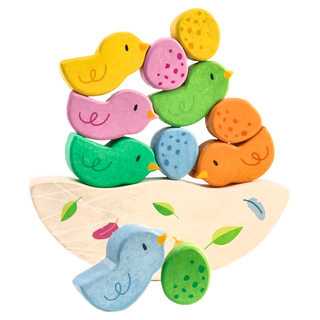 tender leaf 鳥巢平衡疊疊樂 18個月以上, 多色, 1組