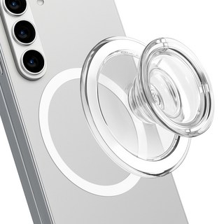 홈플래닛 맥세이프 호환 크리스탈 스마트톡 투명 그립 홀더 (캡 탈부착 가능), 1개