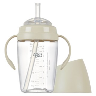 티지엠 쌀알 트라이탄 빨대컵, 240ml, 1개, 라이스베이지