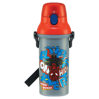 Skater AG彈蓋直飲水壺, 蜘蛛人 紅色 + 灰色, 480ml, 1個