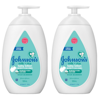 嬌生嬰兒牛奶純米潤膚乳 深層滋潤 敏感肌膚適用, 500ml, 2瓶