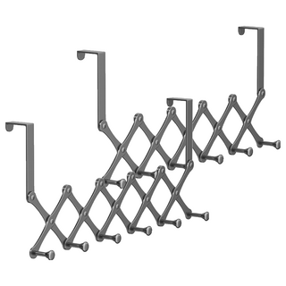 ROYALLIN 蘿林嚴選 不銹鋼可伸縮門後掛勾, 安裝快速, 精選碳鋼, 堅固耐用, 承重力強, 黑色, 2個