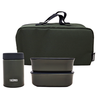 THERMOS 膳魔師 真空保溫悶燒罐/便當盒 附保溫袋 JEA-801-KKI, 卡其色, 1個