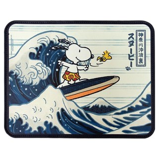 SNOOPY 史努比 大師滑鼠墊第二彈 23 x 18cm, 沖浪裏 白色 + 黑色 + 藍色, 1個