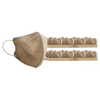 JUN 郡昱 成人3D立體醫療口罩 L, 30片, 2盒, 泰式奶茶